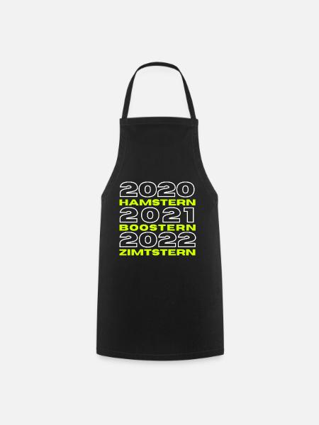 2020 Hamstern 2021 Boostern 2022 - Kochschürze - Schwarz