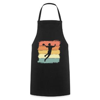 Handball féminin rétro vintage Handball Player - Tablier de cuisine - noir - Devant - AI Model Male 185 dark (185cm)