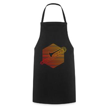 Women's Brass Instrument Trombonist - Cooking Apron - black - Front - AI Model Male 185 dark (185cm)