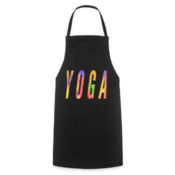 Yoga for meditation on Buddha or Hinduism - Cooking Apron - black - Front - AI Model Male 185 dark (185cm)