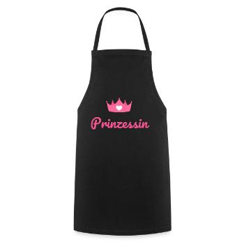 Prinzessin - Kochschürze - Schwarz - Vorne - AI Model Male 185 dark (185cm)