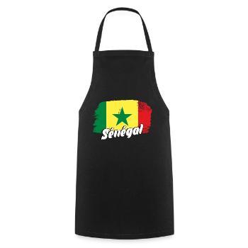 Sénégal - Tablier de cuisine - noir - Devant - AI Model Male 185 dark (185cm)