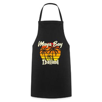 Vintage Maya Bay Thaïlande - Tablier de cuisine - noir - Devant - AI Model Male 185 dark (185cm)