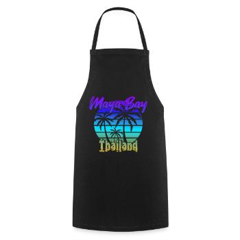 Vintage Maya Bay Thaïlande - Tablier de cuisine - noir - Devant - AI Model Male 185 dark (185cm)