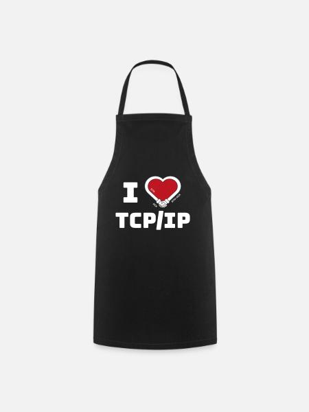 I love TCP/IP - Tribut an TCP IP & DARPA - Kochschürze - Schwarz