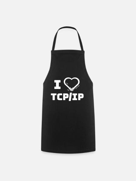 I love TCP/IP - Tribut an TCP IP & DARPA - Kochschürze - Schwarz