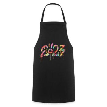 Style graffiti Splash hip hop couleurs peintre 2023 - Tablier de cuisine - noir - Devant - AI Model Male 185 dark (185cm)