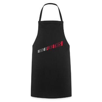 woke up like this - Cooking Apron - black - Front - AI Model Male 185 dark (185cm)