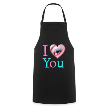 Ich liebe dich - Kochschürze - Schwarz - Vorne - AI Model Male 185 dark (185cm)