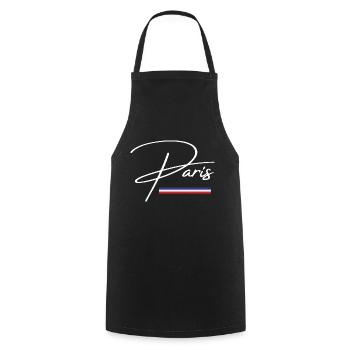 Paris Geschenkidee - Kochschürze - Schwarz - Vorne - AI Model Male 185 dark (185cm)