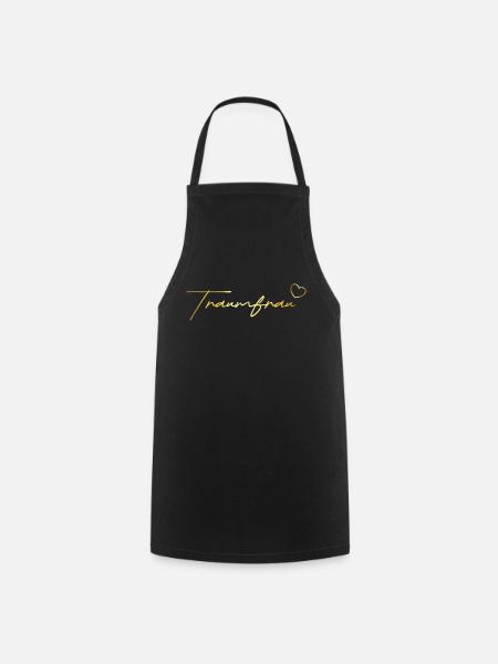 Traumfrau Geschenk in gold - Kochschürze - Schwarz
