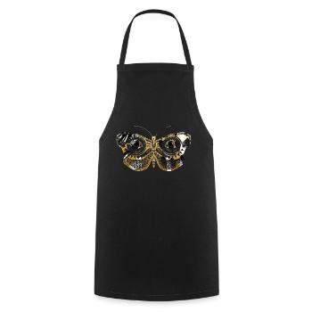 Mystic butterfly butterfly mandala yoga boho flower - Cooking Apron - black - Front - AI Model Male 185 dark (185cm)