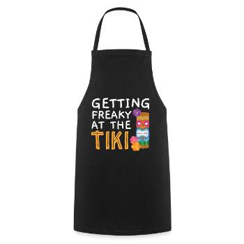 Devenez fou au Tiki Luau Party Tiki Bar - Tablier de cuisine - noir - Devant - AI Model Male 185 dark (185cm)