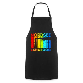 Langeoog Nordsee Ostfriesische Insel Geschenk - Kochschürze - Schwarz - Vorne - AI Model Male 185 dark (185cm)