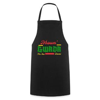 Moun Gwada pa ka domi png - Tablier de cuisine - noir - Devant - AI Model Male 185 dark (185cm)