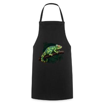 Chameleon Branch Reptiles - Cooking Apron - black - Front - AI Model Male 185 dark (185cm)
