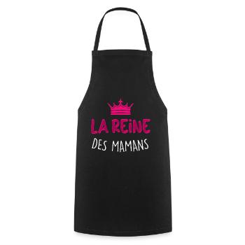 La Reine Des Mamans C'est Ma Mère Humour Femme - Tablier de cuisine - noir - Devant - AI Model Male 185 dark (185cm)