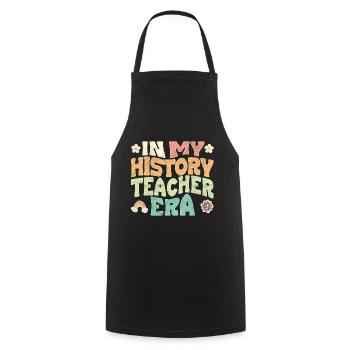 in my history teacher era - Cooking Apron - black - Front - AI Model Male 185 dark (185cm)