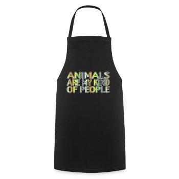 animal rights activists animal welfare present - Cooking Apron - black - Front - AI Model Male 185 dark (185cm)