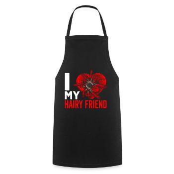 J’aime mon ami poilu propriétaire de tarentule - Tablier de cuisine - noir - Devant - AI Model Male 185 dark (185cm)