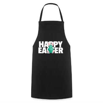 Joyeuse Pâques / Happy Easter - Tablier de cuisine - noir - Devant - AI Model Male 185 dark (185cm)