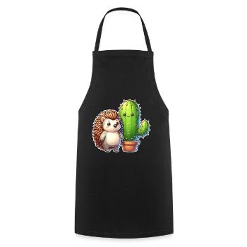 Hedgehog Cactus - Cooking Apron - black - Front - AI Model Male 185 dark (185cm)