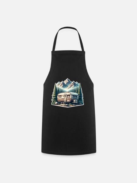 Caravane de camping - Tablier de cuisine - noir