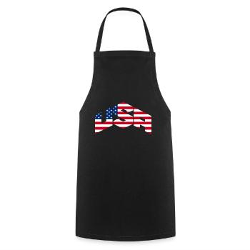 USA - Cooking Apron - black - Front - AI Model Male 185 dark (185cm)