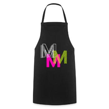 M Buchstabe - Kochschürze - Schwarz - Vorne - AI Model Male 185 dark (185cm)