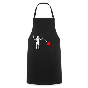 Edward Teach Flag - Tablier de cuisine - noir - Devant - AI Model Male 185 dark (185cm)