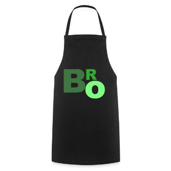 Bro Schriftzug Spruch Shirt Slang - Kochschürze - Schwarz - Vorne - AI Model Male 185 dark (185cm)