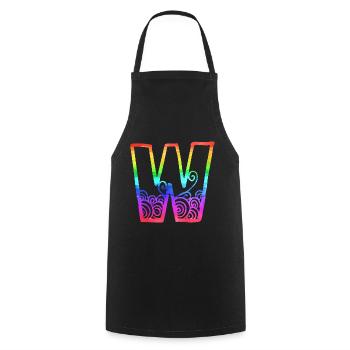 rainbow w - Cooking Apron - black - Front - AI Model Male 185 dark (185cm)