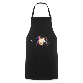 Horse silhouette watercolor - Cooking Apron - black - Front - AI Model Male 185 dark (185cm)