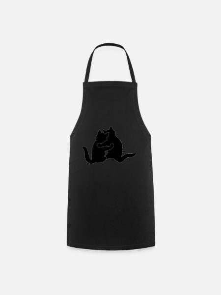 Katze arm in arm - Kochschürze - Schwarz