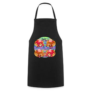 pancake fruit sauce party - Cooking Apron - black - Front - AI Model Male 185 dark (185cm)