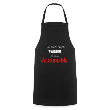 laisse-moi passer je suis algérienne - Tablier de cuisine - noir - Devant - AI Model Male 185 dark (185cm)