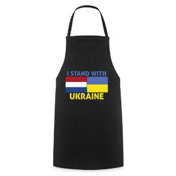 netherlands Stand With Ukrain I Stand With Ukraine - Cooking Apron - black - Front - AI Model Male 185 dark (185cm)