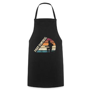 Pest Control Technician Exterminator Silhouette - Cooking Apron - black - Front - AI Model Male 185 dark (185cm)