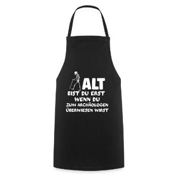 Geburtstag Archäologe lustiger Spruch Rentner Fun - Kochschürze - Schwarz - Vorne - AI Model Male 185 dark (185cm)