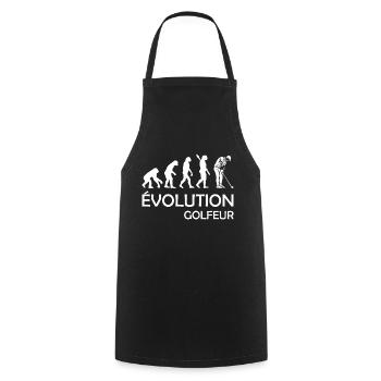 évolution golfeur / humour golfeur - Tablier de cuisine - noir - Devant - AI Model Male 185 dark (185cm)