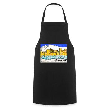AHAMBRA OF GRANADA - Cooking Apron - black - Front - AI Model Male 185 dark (185cm)