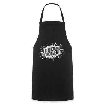 run better than government - Cooking Apron - black - Front - AI Model Male 185 dark (185cm)