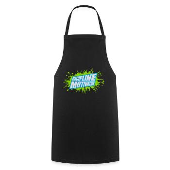 discipline over motivation quote - Cooking Apron - black - Front - AI Model Male 185 dark (185cm)