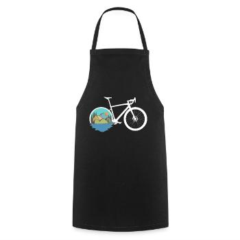 Gravel Bike Natur Rennrad Fahrrad lustige Geschenk - Kochschürze - Schwarz - Vorne - AI Model Male 185 dark (185cm)