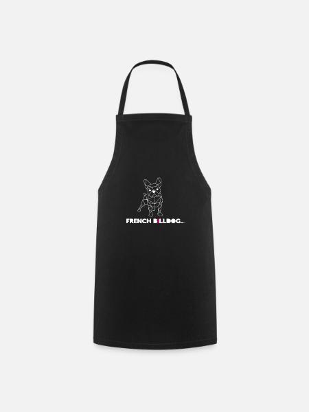 Bill the French white dog BY RF - Tablier de cuisine - noir