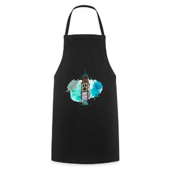 Augsbourg Allemagne City Skyline Splash Coloré - Tablier de cuisine - noir - Devant - AI Model Male 185 dark (185cm)