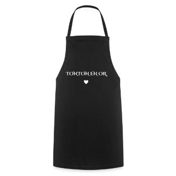 tonton en or - Tablier de cuisine - noir - Devant - AI Model Male 185 dark (185cm)