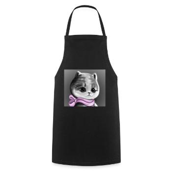 Kitty - Cooking Apron - black - Front - AI Model Male 185 dark (185cm)
