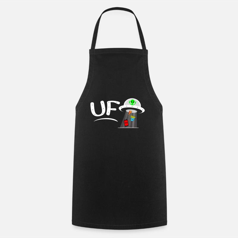 UFO 🖤💙 and universe - Cooking Apron - black