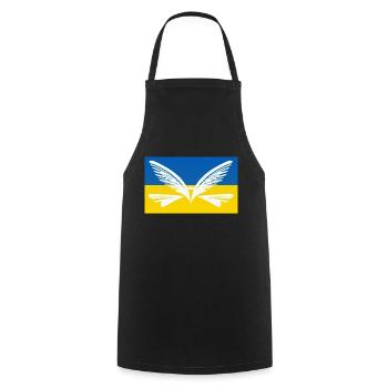 Wings for Freedom Peace - Cooking Apron - black - Front - AI Model Male 185 dark (185cm)